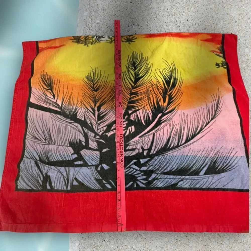 Vibrant Dolphin and Tropical Sunset Beach Towel